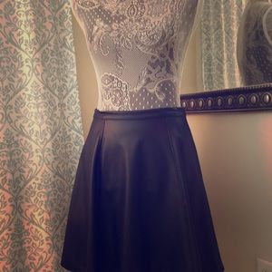Vegan leather skater skirt